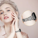 سوار ساعة مزين بألماس على شكل ورقة ثلاثية، لسلسلة Apple Watch 8&7 مقاس 45مم، لسلسلة Apple Watch 8&7 مقاس 41مم