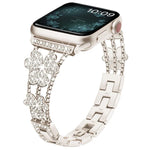 سوار ساعة مزين بألماس على شكل ورقة ثلاثية، لسلسلة Apple Watch 8&7 مقاس 45مم، لسلسلة Apple Watch 8&7 مقاس 41مم