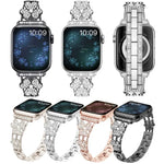 سوار ساعة مزين بألماس على شكل ورقة ثلاثية، لسلسلة Apple Watch 8&7 مقاس 45مم، لسلسلة Apple Watch 8&7 مقاس 41مم