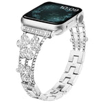 سوار ساعة مزين بألماس على شكل ورقة ثلاثية، لسلسلة Apple Watch 8&7 مقاس 45مم، لسلسلة Apple Watch 8&7 مقاس 41مم