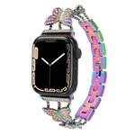 سوار ساعة معدني مزين بألماس على شكل فراشة، لسلسلة Apple Watch 8&7 مقاس 45مم، لسلسلة Apple Watch 8&7 مقاس 41مم