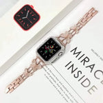 سوار ساعة معدني مزين بألماس على شكل فراشة، لسلسلة Apple Watch 8&7 مقاس 45مم، لسلسلة Apple Watch 8&7 مقاس 41مم