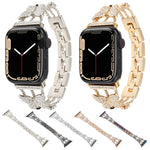 سوار ساعة معدني مزين بألماس على شكل فراشة، لسلسلة Apple Watch 8&7 مقاس 45مم، لسلسلة Apple Watch 8&7 مقاس 41مم
