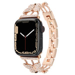 سوار ساعة معدني مزين بألماس على شكل فراشة، لسلسلة Apple Watch 8&7 مقاس 45مم، لسلسلة Apple Watch 8&7 مقاس 41مم