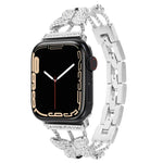 سوار ساعة معدني مزين بألماس على شكل فراشة، لسلسلة Apple Watch 8&7 مقاس 45مم، لسلسلة Apple Watch 8&7 مقاس 41مم