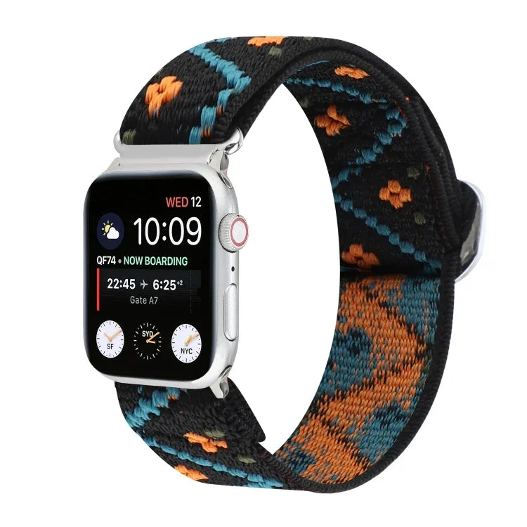 سوار ساعة من النايلون المطاطي مع إبزيم، لسلسلة Apple Watch 8&7 مقاس 45مم، لسلسلة Apple Watch 8&7 مقاس 41مم