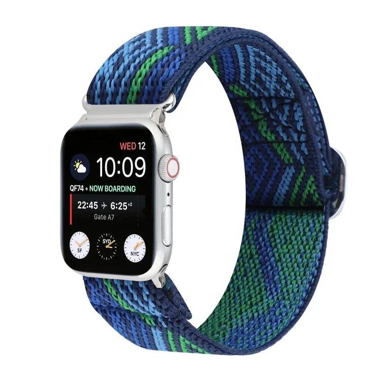 سوار ساعة من النايلون المطاطي مع إبزيم، لسلسلة Apple Watch 8&7 مقاس 45مم، لسلسلة Apple Watch 8&7 مقاس 41مم