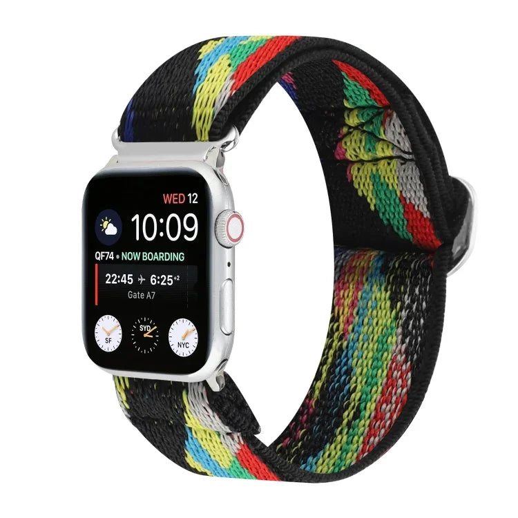 سوار ساعة من النايلون المطاطي مع إبزيم، لسلسلة Apple Watch 8&7 مقاس 45مم، لسلسلة Apple Watch 8&7 مقاس 41مم