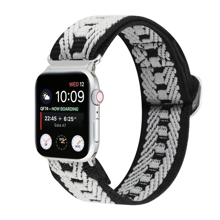 سوار ساعة من النايلون المطاطي مع إبزيم، لسلسلة Apple Watch 8&7 مقاس 45مم، لسلسلة Apple Watch 8&7 مقاس 41مم