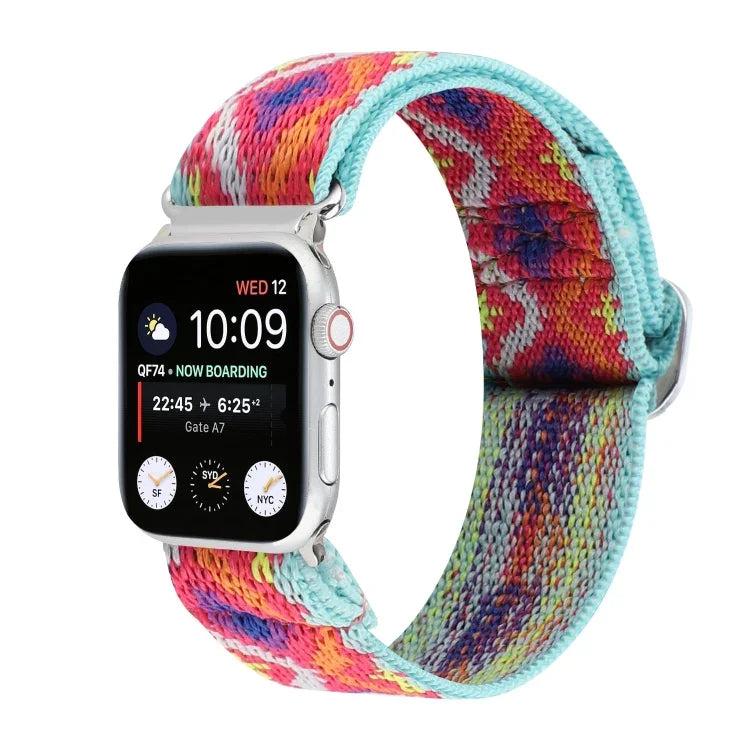 سوار ساعة من النايلون المطاطي مع إبزيم، لسلسلة Apple Watch 8&7 مقاس 45مم، لسلسلة Apple Watch 8&7 مقاس 41مم