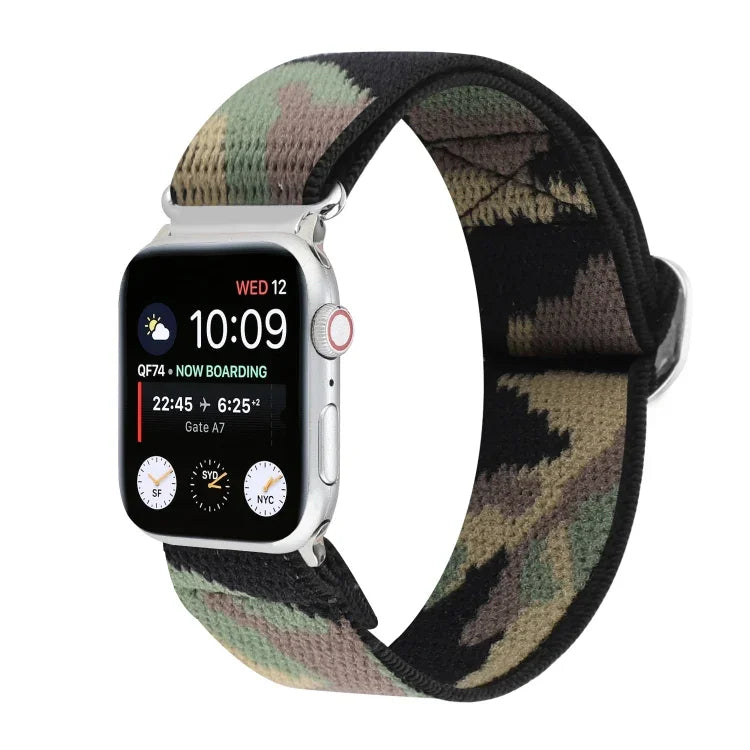 سوار ساعة من النايلون المطاطي مع إبزيم، لسلسلة Apple Watch 8&7 مقاس 45مم، لسلسلة Apple Watch 8&7 مقاس 41مم