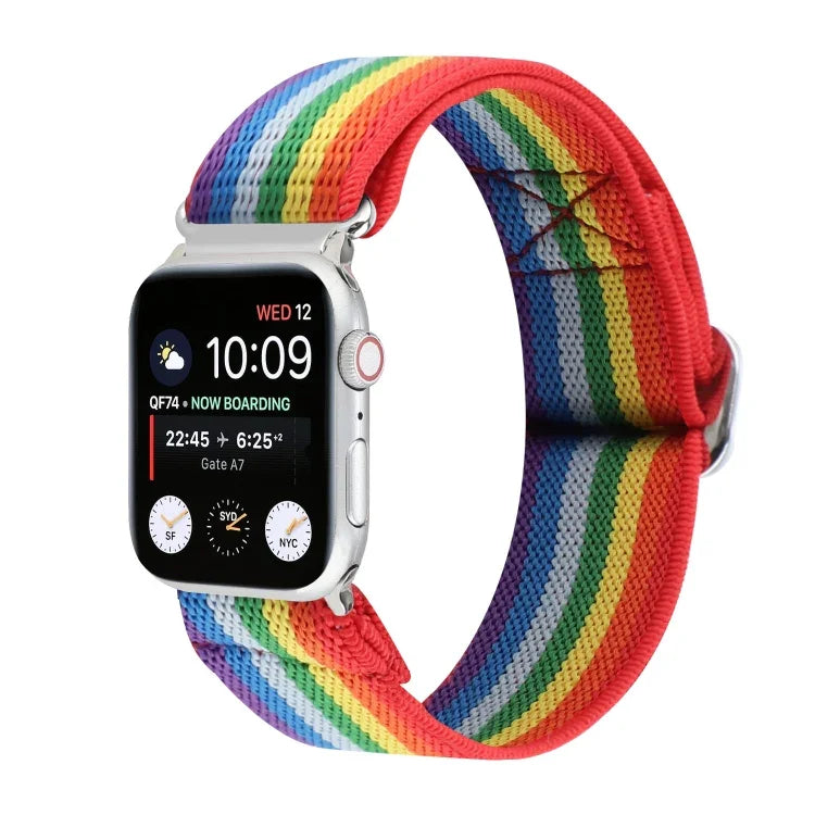 سوار ساعة من النايلون المطاطي مع إبزيم، لسلسلة Apple Watch 8&7 مقاس 45مم، لسلسلة Apple Watch 8&7 مقاس 41مم
