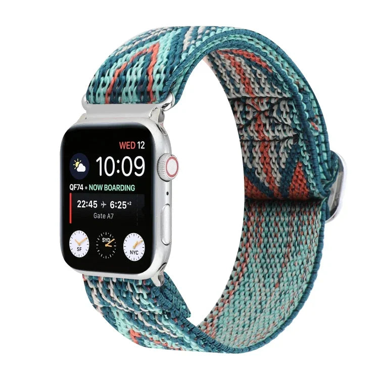 سوار ساعة من النايلون المطاطي مع إبزيم، لسلسلة Apple Watch 8&7 مقاس 45مم، لسلسلة Apple Watch 8&7 مقاس 41مم