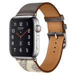 Silk Screen Pattern Leather Watchband, For Apple Watch Series 7 41mm / 6 & SE & 5 & 4 40mm / 3 & 2 & 1 38mm, For Apple Watch Series 8&7 41mm / SE 2&6&SE&5&4 40mm / 3&2&1 38mm