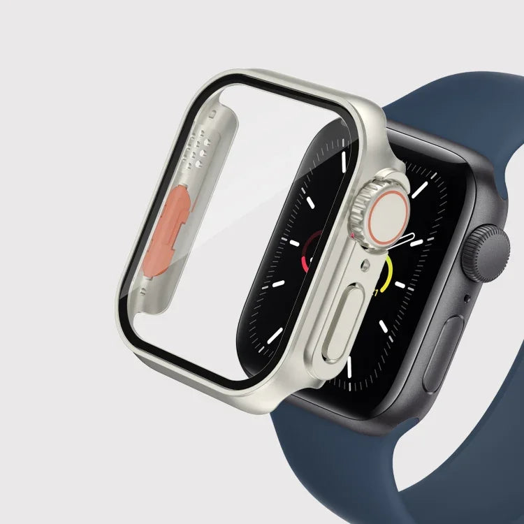 غطاء ساعة من فيلم PC مع زر قابل للفصل، لسلسلة Apple Watch 9 / 8 / 7 مقاس 41مم، لسلسلة Apple Watch SE 2025 / SE 2 / 6 / SE / 5 / 4 مقاس 40مم، لسلسلة Apple Watch SE 2025 / SE 2 / 6 / SE / 5 / 4 مقاس 40مم