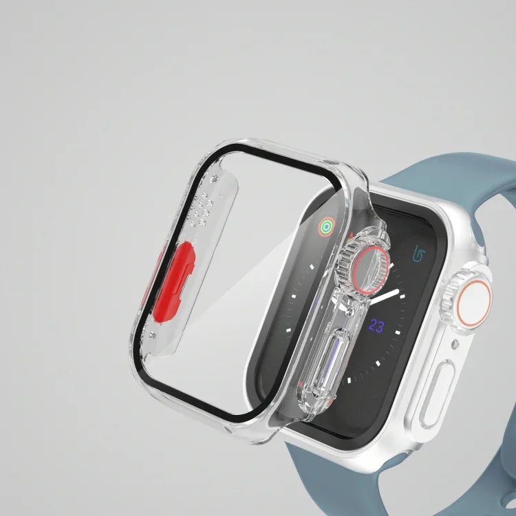 غطاء ساعة من فيلم PC مع زر قابل للفصل، لسلسلة Apple Watch 9 / 8 / 7 مقاس 41مم، لسلسلة Apple Watch SE 2025 / SE 2 / 6 / SE / 5 / 4 مقاس 40مم، لسلسلة Apple Watch SE 2025 / SE 2 / 6 / SE / 5 / 4 مقاس 40مم
