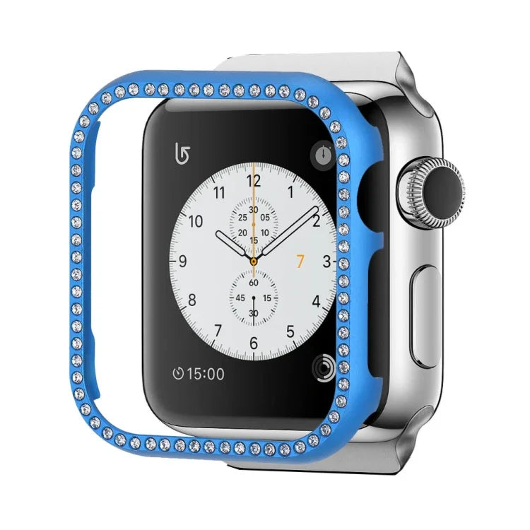 غطاء حماية ساعة من سبائك الألمنيوم الماسي، لسلسلة Apple Watch 9 / 8 / 7 مقاس 45مم، لسلسلة Apple Watch SE 2025&SE 2&6&SE&5&4 مقاس 44مم، لسلسلة Apple Watch 3&2&1 مقاس 42مم، لسلسلة Apple Watch 9 / 8 / 7 مقاس 41مم