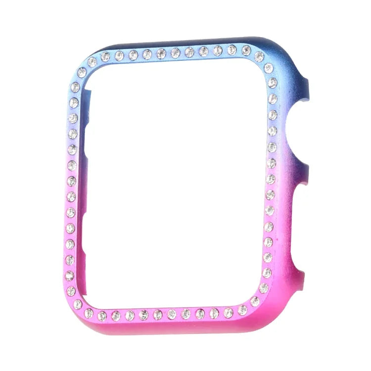 غطاء حماية ساعة من سبائك الألمنيوم الماسي، لسلسلة Apple Watch 9 / 8 / 7 مقاس 45مم، لسلسلة Apple Watch SE 2025&SE 2&6&SE&5&4 مقاس 44مم، لسلسلة Apple Watch 3&2&1 مقاس 42مم، لسلسلة Apple Watch 9 / 8 / 7 مقاس 41مم