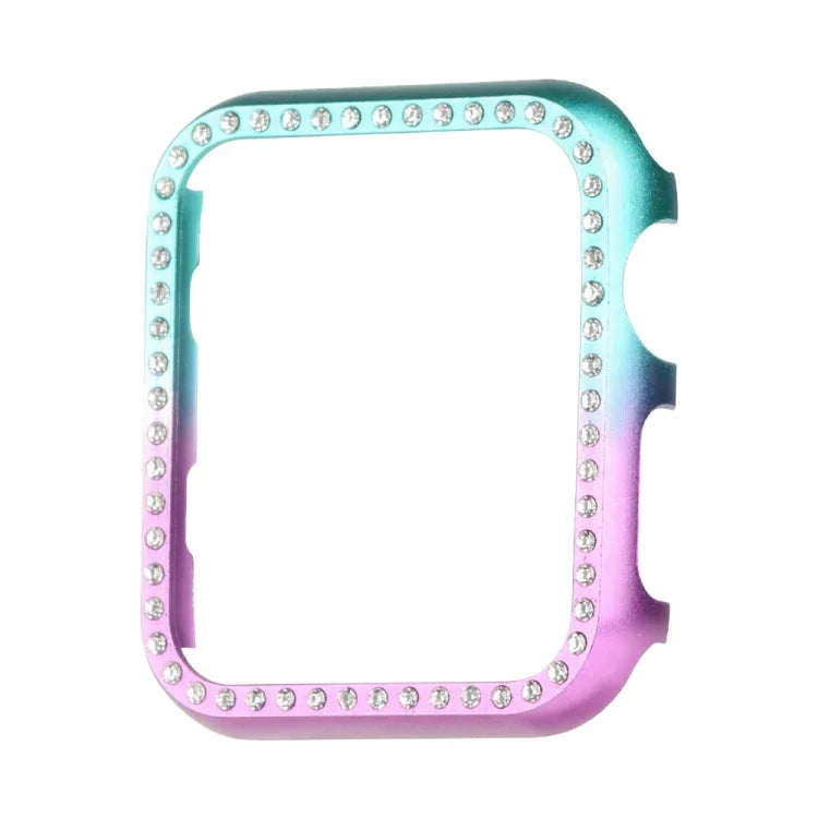 غطاء حماية ساعة من سبائك الألمنيوم الماسي، لسلسلة Apple Watch 9 / 8 / 7 مقاس 45مم، لسلسلة Apple Watch SE 2025&SE 2&6&SE&5&4 مقاس 44مم، لسلسلة Apple Watch 3&2&1 مقاس 42مم، لسلسلة Apple Watch 9 / 8 / 7 مقاس 41مم