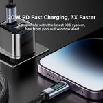 JOYROOM S-CL020A16 20 واط USB-C / Type-C إلى 8 دبابيس كابل بيانات شحن سريع بشاشة رقمية، Type-C إلى 8 دبابيس