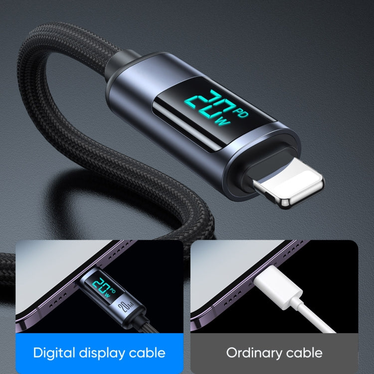 JOYROOM S-CL020A16 20 واط USB-C / Type-C إلى 8 دبابيس كابل بيانات شحن سريع بشاشة رقمية، Type-C إلى 8 دبابيس