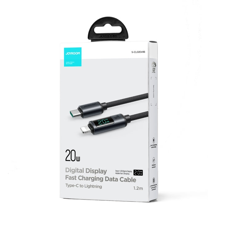 JOYROOM S-CL020A16 20 واط USB-C / Type-C إلى 8 دبابيس كابل بيانات شحن سريع بشاشة رقمية، Type-C إلى 8 دبابيس