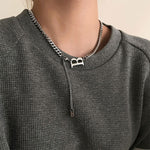 Ladies Alphabet Versatile Titanium Steel Necklace Twist Chain, XL2001, XL1951, XL1400, XL1437, XL2010, XL1505, XL1839, XL1864, XL1502, XL1570, XL1170, XL1459, XL1788, XL1780, XL1946, XL1089, XL1958, XL1983, XL1941, XL1944, XL1090, XL1114, XL1791, XL179...