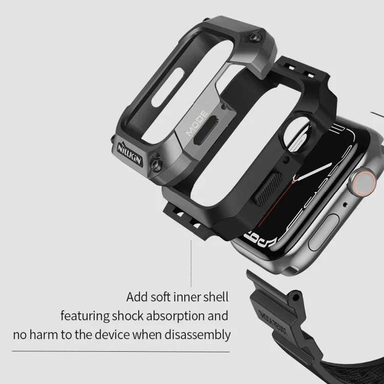 سوار ساعة مدمج من سبيكة + TPU من سلسلة NILLKIN Ruidong، لساعة Apple Watch السلسلة 8&7 مقاس 45مم