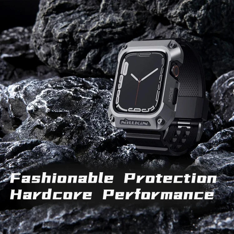 سوار ساعة مدمج من سبيكة + TPU من سلسلة NILLKIN Ruidong، لساعة Apple Watch السلسلة 8&7 مقاس 45مم