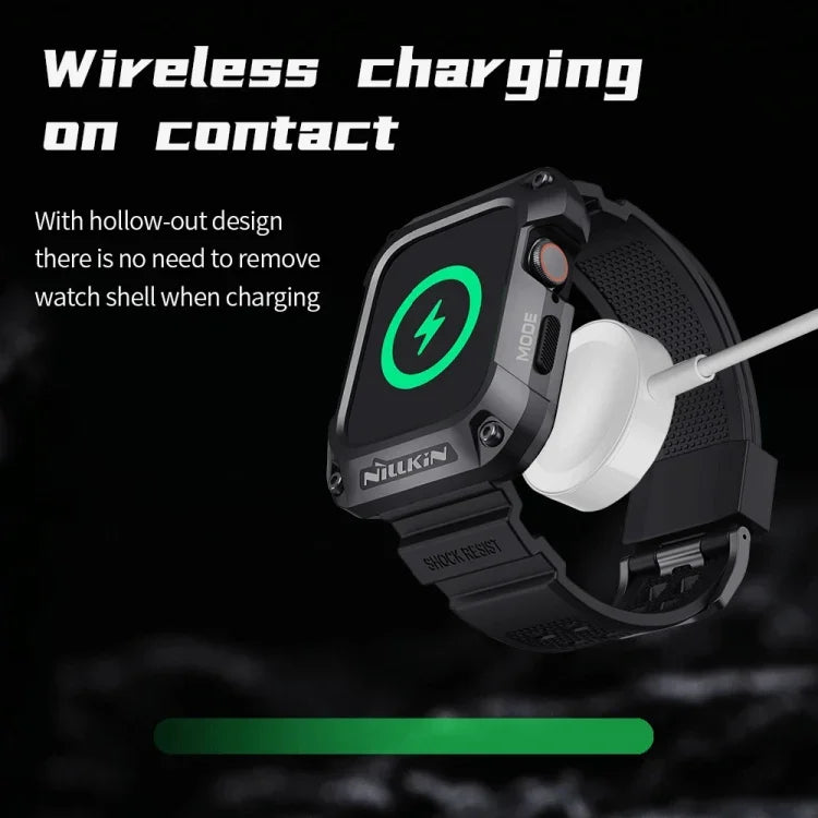 سوار ساعة مدمج من سبيكة + TPU من سلسلة NILLKIN Ruidong، لساعة Apple Watch السلسلة 8&7 مقاس 45مم