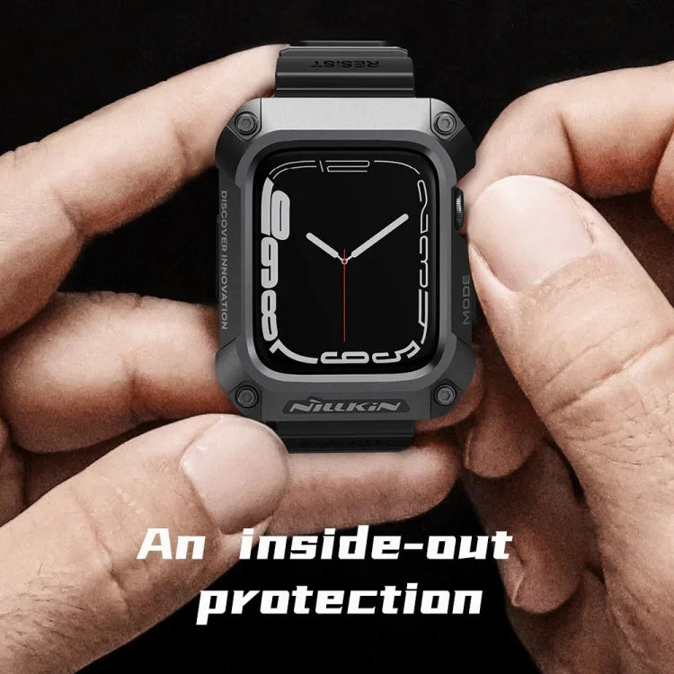 سوار ساعة مدمج من سبيكة + TPU من سلسلة NILLKIN Ruidong، لساعة Apple Watch السلسلة 8&7 مقاس 45مم