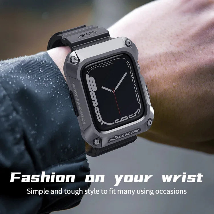 سوار ساعة مدمج من سبيكة + TPU من سلسلة NILLKIN Ruidong، لساعة Apple Watch السلسلة 8&7 مقاس 45مم