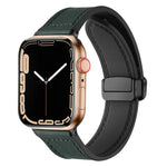 سوار ساعة سيليكون وجلد قابل للطي مغناطيسي، لساعة Apple Watch السلسلة 8&7 مقاس 41مم