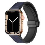 سوار ساعة سيليكون وجلد قابل للطي مغناطيسي، لساعة Apple Watch السلسلة 8&7 مقاس 41مم