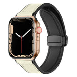 سوار ساعة سيليكون وجلد قابل للطي مغناطيسي، لساعة Apple Watch السلسلة 8&7 مقاس 41مم