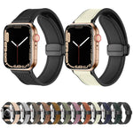 سوار ساعة سيليكون وجلد قابل للطي مغناطيسي، لساعة Apple Watch السلسلة 8&7 مقاس 41مم