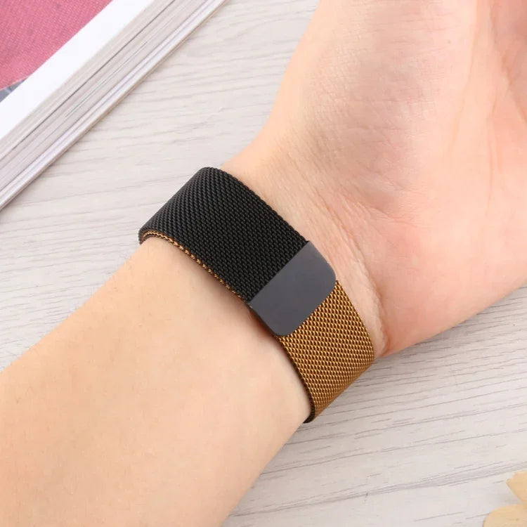 سوار ساعة ميلانيزي متدرج من فولاذ مقاوم للصدأ، لسلسلة Apple Watch 7 مقاس 41مم / 6 & SE & 5 & 4 مقاس 40مم / 3 & 2 & 1 مقاس 38مم، لسلسلة Apple Watch Ultra مقاس 49مم / سلسلة 8&7 مقاس 45مم / SE 2&6&SE&5&4 مقاس 44مم / 3&2&1 مقاس 42مم