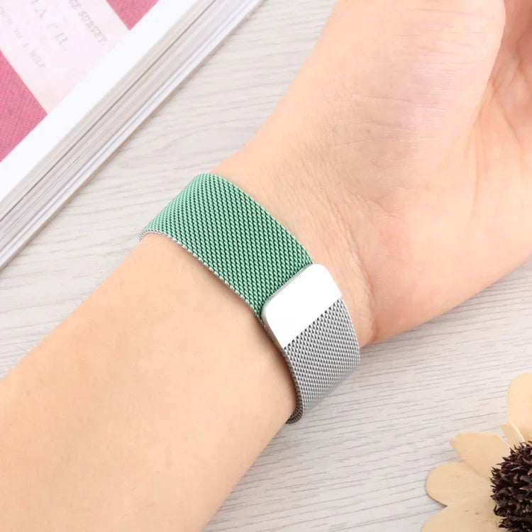 سوار ساعة ميلانيزي متدرج من فولاذ مقاوم للصدأ، لسلسلة Apple Watch 7 مقاس 41مم / 6 & SE & 5 & 4 مقاس 40مم / 3 & 2 & 1 مقاس 38مم، لسلسلة Apple Watch Ultra مقاس 49مم / سلسلة 8&7 مقاس 45مم / SE 2&6&SE&5&4 مقاس 44مم / 3&2&1 مقاس 42مم
