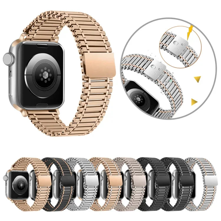سوار ساعة من الفولاذ المقاوم للصدأ مغناطيسي بسلسلة، لساعة Apple Watch السلسلة 8&7 مقاس 41مم / SE 2&6&SE&5&4 مقاس 40مم / 3&2&1 مقاس 38مم، لساعة Apple Watch Ultra مقاس 49مم / السلسلة 8&7 مقاس 45مم / SE 2&6&SE&5&4 مقاس 44مم / 3&2&1 مقاس 42مم