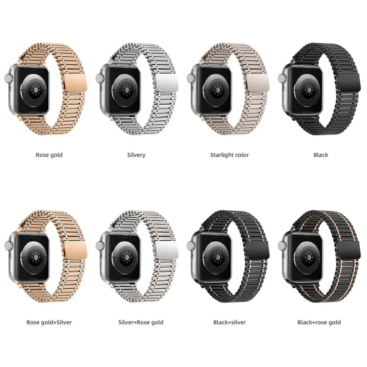 سوار ساعة من الفولاذ المقاوم للصدأ مغناطيسي بسلسلة، لساعة Apple Watch السلسلة 8&7 مقاس 41مم / SE 2&6&SE&5&4 مقاس 40مم / 3&2&1 مقاس 38مم، لساعة Apple Watch Ultra مقاس 49مم / السلسلة 8&7 مقاس 45مم / SE 2&6&SE&5&4 مقاس 44مم / 3&2&1 مقاس 42مم
