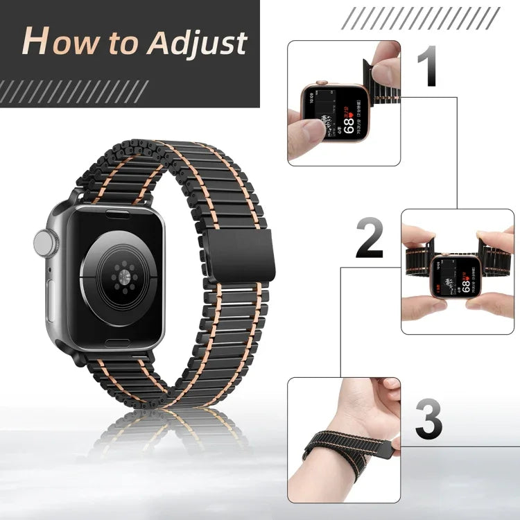 سوار ساعة من الفولاذ المقاوم للصدأ مغناطيسي بسلسلة، لساعة Apple Watch السلسلة 8&7 مقاس 41مم / SE 2&6&SE&5&4 مقاس 40مم / 3&2&1 مقاس 38مم، لساعة Apple Watch Ultra مقاس 49مم / السلسلة 8&7 مقاس 45مم / SE 2&6&SE&5&4 مقاس 44مم / 3&2&1 مقاس 42مم