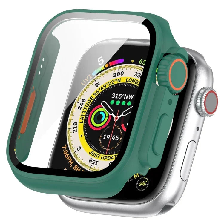 غطاء حماية مدمج مع فيلم مقسى + PC، لساعة Apple Watch السلسلة SE 2 / 6 / SE / 5 / 4 مقاس 40مم، لساعة Apple Watch السلسلة 9 / 8 / 7 مقاس 41مم، لساعة Apple Watch السلسلة SE 2 / 6 / SE / 5 / 4 مقاس 44مم، لساعة Apple Watch السلسلة 9 / 8 / 7 مقاس 45مم