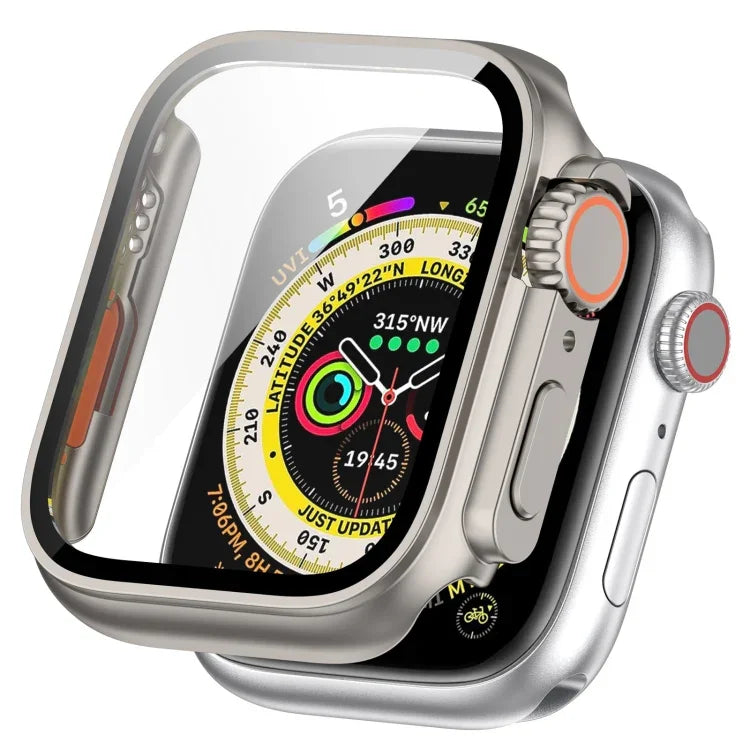 غطاء حماية مدمج مع فيلم مقسى + PC، لساعة Apple Watch السلسلة SE 2 / 6 / SE / 5 / 4 مقاس 40مم، لساعة Apple Watch السلسلة 9 / 8 / 7 مقاس 41مم، لساعة Apple Watch السلسلة SE 2 / 6 / SE / 5 / 4 مقاس 44مم، لساعة Apple Watch السلسلة 9 / 8 / 7 مقاس 45مم