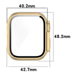 غطاء حماية مدمج مع فيلم مقسى + PC، لساعة Apple Watch السلسلة SE 2 / 6 / SE / 5 / 4 مقاس 40مم، لساعة Apple Watch السلسلة 9 / 8 / 7 مقاس 41مم، لساعة Apple Watch السلسلة SE 2 / 6 / SE / 5 / 4 مقاس 44مم، لساعة Apple Watch السلسلة 9 / 8 / 7 مقاس 45مم