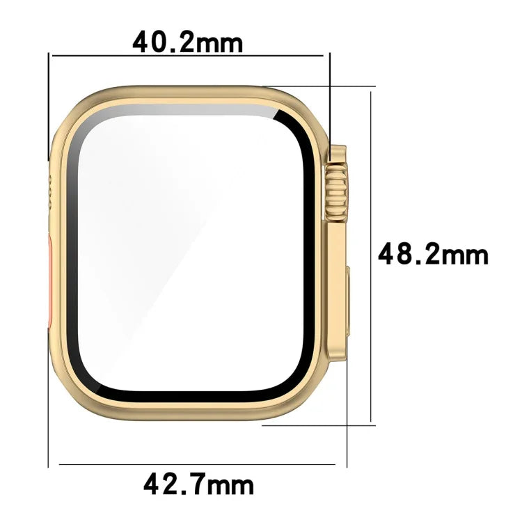 غطاء حماية مدمج مع فيلم مقسى + PC، لساعة Apple Watch السلسلة SE 2 / 6 / SE / 5 / 4 مقاس 40مم، لساعة Apple Watch السلسلة 9 / 8 / 7 مقاس 41مم، لساعة Apple Watch السلسلة SE 2 / 6 / SE / 5 / 4 مقاس 44مم، لساعة Apple Watch السلسلة 9 / 8 / 7 مقاس 45مم