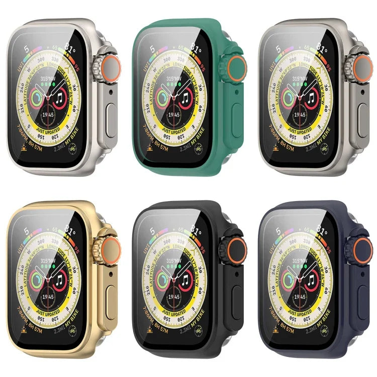 غطاء حماية مدمج مع فيلم مقسى + PC، لساعة Apple Watch السلسلة SE 2 / 6 / SE / 5 / 4 مقاس 40مم، لساعة Apple Watch السلسلة 9 / 8 / 7 مقاس 41مم، لساعة Apple Watch السلسلة SE 2 / 6 / SE / 5 / 4 مقاس 44مم، لساعة Apple Watch السلسلة 9 / 8 / 7 مقاس 45مم