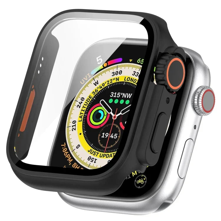 غطاء حماية مدمج مع فيلم مقسى + PC، لساعة Apple Watch السلسلة SE 2 / 6 / SE / 5 / 4 مقاس 40مم، لساعة Apple Watch السلسلة 9 / 8 / 7 مقاس 41مم، لساعة Apple Watch السلسلة SE 2 / 6 / SE / 5 / 4 مقاس 44مم، لساعة Apple Watch السلسلة 9 / 8 / 7 مقاس 45مم