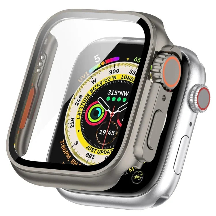 غطاء حماية مدمج مع فيلم مقسى + PC، لساعة Apple Watch السلسلة SE 2 / 6 / SE / 5 / 4 مقاس 40مم، لساعة Apple Watch السلسلة 9 / 8 / 7 مقاس 41مم، لساعة Apple Watch السلسلة SE 2 / 6 / SE / 5 / 4 مقاس 44مم، لساعة Apple Watch السلسلة 9 / 8 / 7 مقاس 45مم