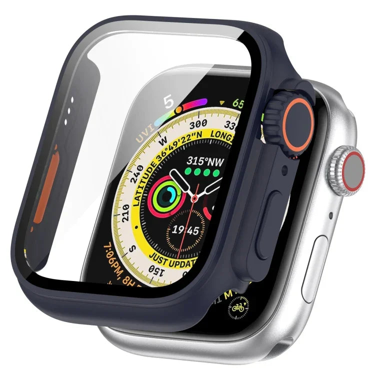 غطاء حماية مدمج مع فيلم مقسى + PC، لساعة Apple Watch السلسلة SE 2 / 6 / SE / 5 / 4 مقاس 40مم، لساعة Apple Watch السلسلة 9 / 8 / 7 مقاس 41مم، لساعة Apple Watch السلسلة SE 2 / 6 / SE / 5 / 4 مقاس 44مم، لساعة Apple Watch السلسلة 9 / 8 / 7 مقاس 45مم