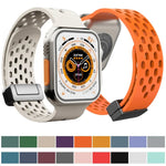 Magnetic Clasp Silicone Watch Band, For Apple Watch Series 8&7 41mm, For Apple Watch Series 8&7 45mm